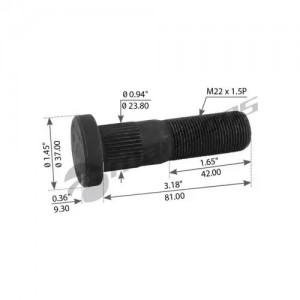 болт ступицы колеса !M22x1.5x90/81/41 \ROR 810.001 MANSONS