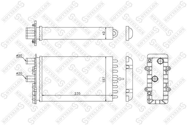 радиатор печки!\ VW T4 1.8-2.8i/D 90-03 10-35079-SX STELLOX