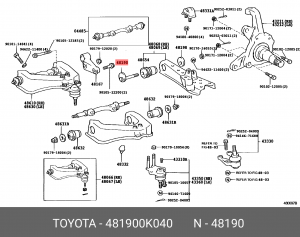 Болт  48190-0K040 48190-0K040 TOYOTA
