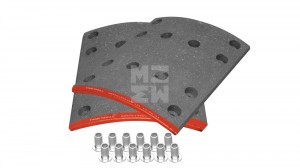 накладки тормозные! компл. 8 шт. (СТД) (с заклеп.) HOWO, SITRAK задний мост MCP1 WG9761450185 MARSHALL