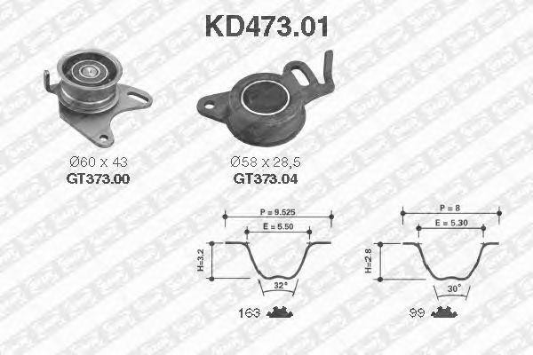 рем.к-кт ГРМ! Mitsubishi L300/L200/Pajero 2.5TD 88-04 KD47301 NTN SNR