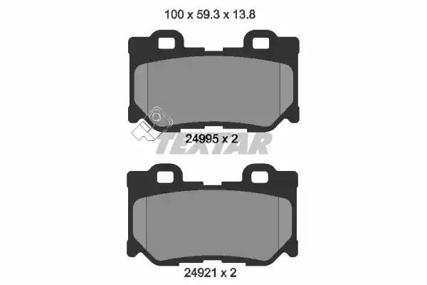 Колодки тормозные NISSAN 370Z (08-) INFINITI FX35,FX50 (08-) задние (4шт.) TEXTA 2499501 TEXTAR