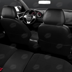 Авточехлы универсальные экокожа-жаккард черные комплект AVTOLIDER UJK310101 AVTO LIDER 1