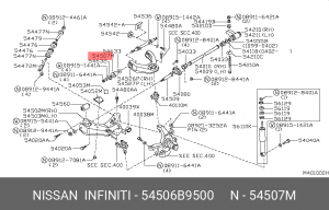 сайлентблок перед.верх.рычага!\ Nissan Terrano 2 R20 54506B9500 NISSAN