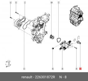 датчик температуры ОЖ!\ Renault Clio/Laguna/Megane 1.2-1.6/2.0-2.5DCi 01> 226301872R RENAULT