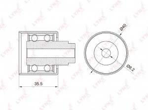 Ролик направляющий / ГРМ подходит для AUDI A3 1.9D-2.0D 00-12 / A4 1.9D-2.0D 01  PB-3001 LYNXAUTO