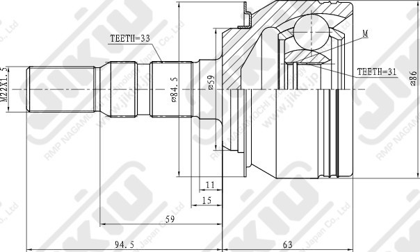 ШРУС JC52009 JC52009 JIKIU