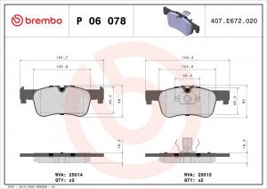 Колодки тормозные P06078 P06078 BREMBO