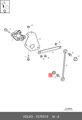 втулка тяги уровня пола!\ VOLVO 1079319 VOLVO