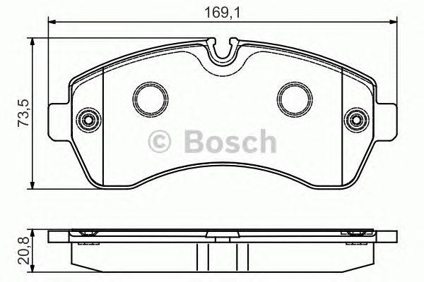 Колодки тормозные MERCEDES Sprinter VW LT передние (4шт.) BOSCH 0 986 495 107 BOSCH