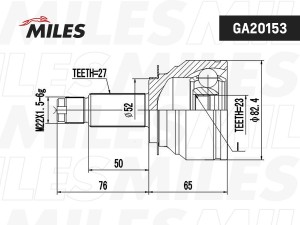 Шрус SUBARU IMPREZA G12 2007- нар. GA20153 GA20153 MILES