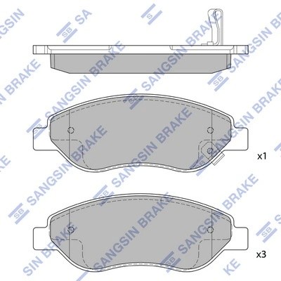 Колодки тормозные OPEL Corsa D (06-) передние (4шт.) SANGSIN SP1878 SANGSIN