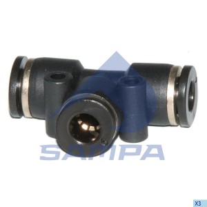 соединитель T-обр. для трубок D6-D6-D6 !(пластик) не для торм.системы 093.046 SAMPA