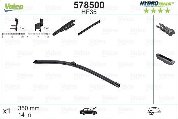 Щетка стеклоочистителя 350мм (Hydroсonnect) 578500 VALEO PHC