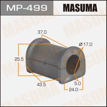 втулка стабилизатора! перед.\ Mitsubishi Galant E52A/E53A/E57A MP499 MASUMA