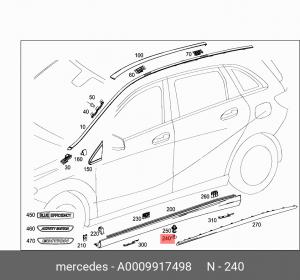 Клипса MERCEDES OE A 000 991 74 98 MERCEDES BENZ