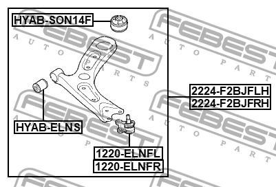 Опора шаровая левая KIA CEED 18-. K3, HYUNDAI ELANTRA 15- 1220-ELNFL 1220-ELNFL FEBEST