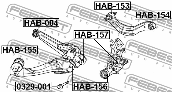 Сайлентблок HAB-156 HAB-156 FEBEST