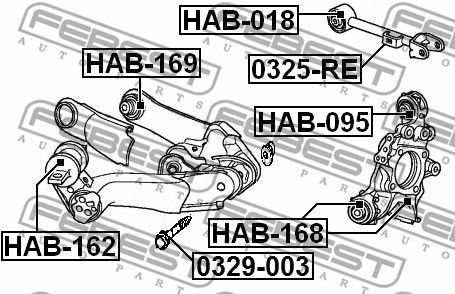 Рычаг задн подвески HONDA CR-V RE3/RE4 2007-2012 0325-RE 0325RE FEBEST