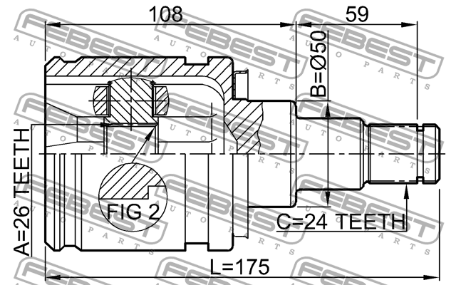 ШРУС 0111-AZT250LH 0111-AZT250LH FEBEST