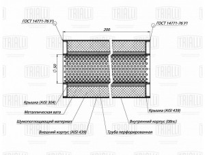 Пламегаситель универс. 100/200-50 (нерж. сталь) (ESM 10020050p) ESM 10020050P TRIALLI