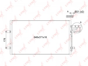 Радиатор кондиционера FORD Focus (03-) MAZDA 3 (03-) LYNX RC0037 LYNXAUTO