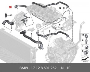 17 12 8 601 262 Трубопр.насос ОЖ-электр.насос ОЖ B36 B368 17 12 8 601 262 BMW