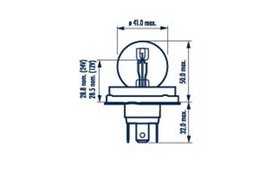 Лампа 12V R2 45/40W P45t-41 Standard NARVA 492113000 NARVA