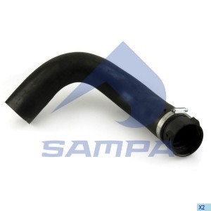 Патрубок радиатора верхний D=57 Iveco Stralis AD/AT 061384 SAMPA