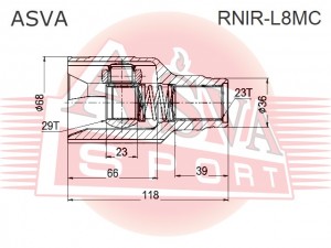 ШРУС ВНУТРЕННИЙ ПРАВЫЙ RNIRL8MC RNIRL8MC ASVA
