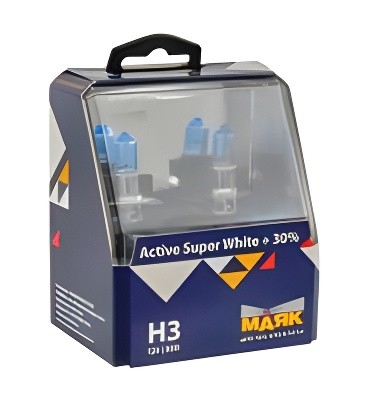 Лампа галогенная H3 12V 55W "Маяк" Active Super White (+30%) (2 шт.) 72320ASW+30 MAYAK