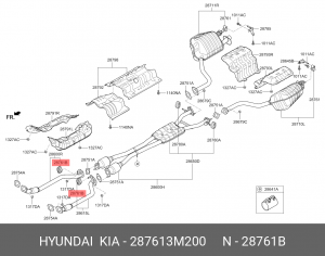 Кронштейн HYUNDAI Sonata (04-) крепления глушителя OE 28761-3M200 HYUNDAI KIA