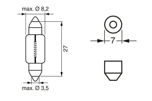 C3W 12V 3W ЦОКОЛЬ SV7-8 1987302226 BOSCH
