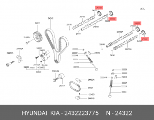 Hyundai/Kia,Шестерня распредвала 24322-23775 2432223775 MOBIS