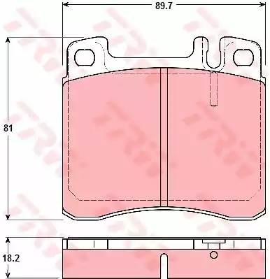 Колодки тормозные MERCEDES W140 (3.0/3.2) (91-98) передние (4шт.) TRW GDB1122 TRW