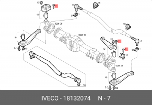 болт шкворня! M14X70 \ IVECO 18132074 IVECO
