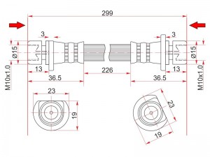 Шланг тормозной задний (Таиланд) HONDA CITY/FIT/JAZZ 01-/AIRWAVE/PARTNER 05- RH  ST01466SAA000 SAT