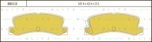 Колодки тормозные дисковые задние TOYOTA Corolla 00- BB0118 BB0118 BLITZ