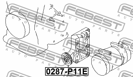 Ролик натяжной ремня AC NISSAN PRIMERA P11E 1996.06-2002.01 0287-P11E 0287-P11E FEBEST