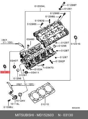 Сальник распредвала передний MD 152603 MITSUBISHI MD152603 MD152603 MITSUBISHI