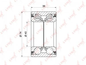 Подшипник ступицы передний (36x40x74) подходит для MITSUBISHI Colt V 1.3-1.6 98- WB-1126 LYNXAUTO