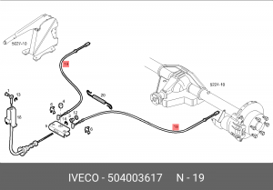 трос ручного тормоза!2x\IVECO DAILY 504003617 IVECO