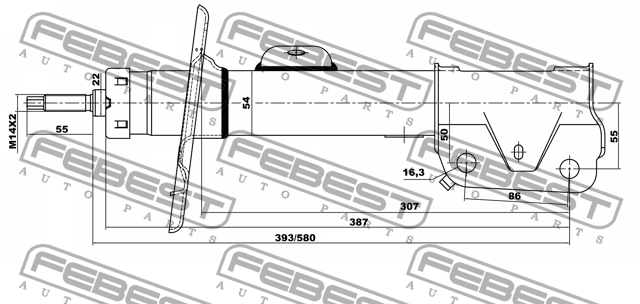 Амортизатор передн правый FORD EXPLORER 2011- 21110-004FR 21110-004FR FEBEST