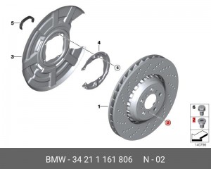Болт крепёжный крепления тормозного диска 34211161806 34 21 1 161 806 BMW