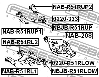 Сайлентблок NAB-208 NAB-208 FEBEST