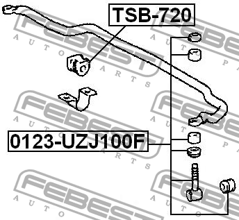 Втулка стабилизатора передняя TOYOTA LAND CRUISER 100 1998-2007 TSB-720 TSB-720 FEBEST