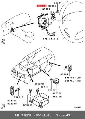 ПРУЖИНА ДАТЧИКА ПОДУШКИ БЕЗОПАСНОСТИ 8619A018 8619A018 MITSUBISHI