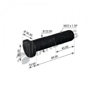 Шпилька колесная( диск ступица) Schmitz Rotos (L=100/90/50, M22x1,5) 300.205 MANSONS
