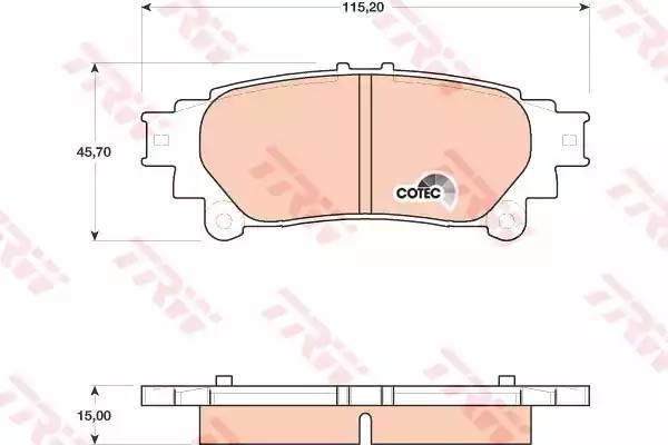 Колодки задние LEXUS RX270-450h (GYL1_, GGL15, AGL10) (для авто из США, Японии)  GDB4174 TRW