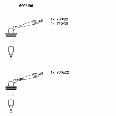к-кт проводов!\ Renault Laguna/Safrane 2.0, Volvo S40/V40 1.6-2.0 95> 600196 BREMI